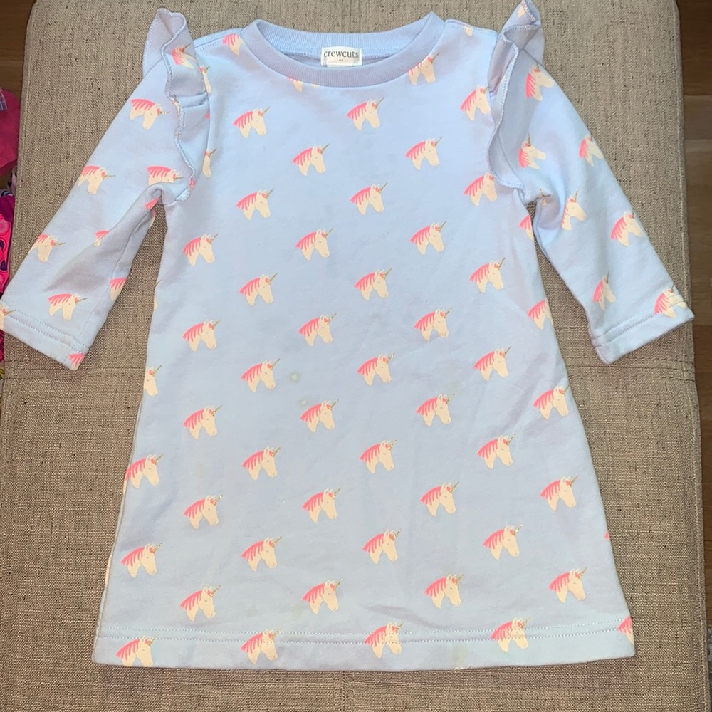 J. Crew Crewcuts Unicorn Print Sweatshirt Dress